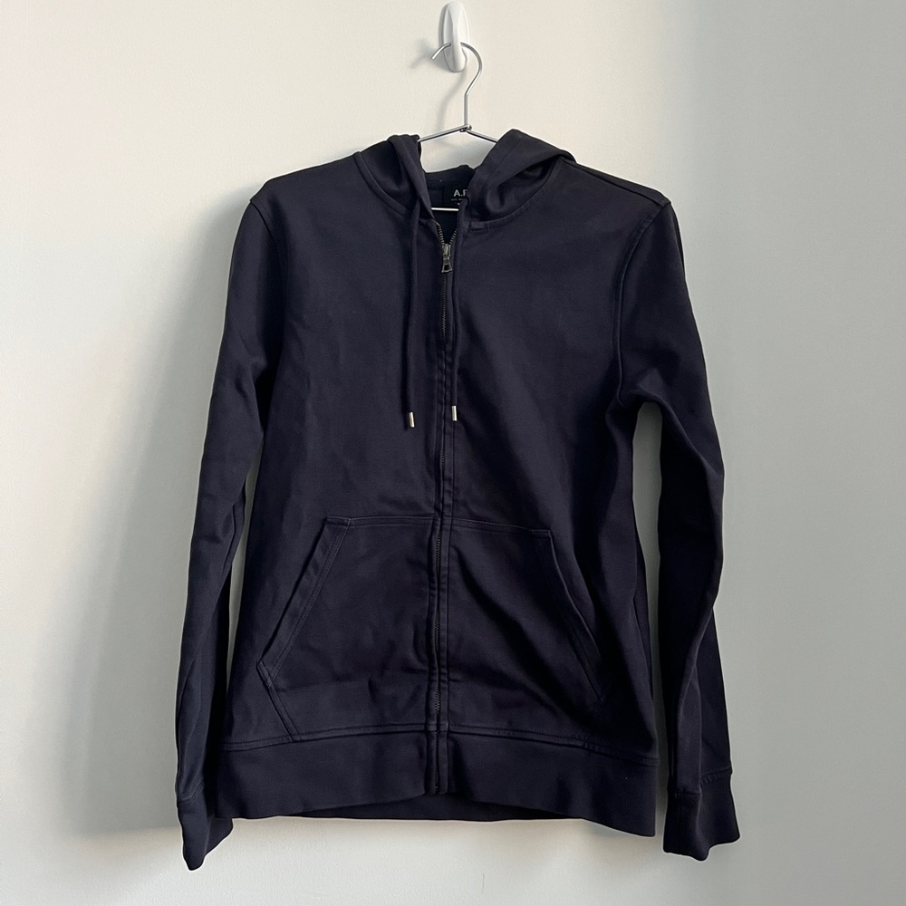 A.P.C. Men’s Navy Zip Up Hoodie, Size Medium - only worn once